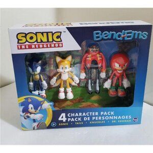 Sonic the Hedgehog Bend-ems Figure Set Posable Actions Figures 4 Pack